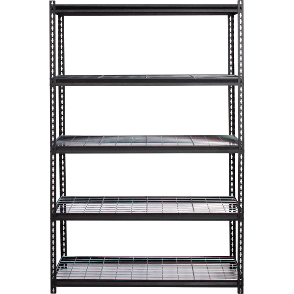 Lorell Wire Deck Shelving, 72inH x 48inW x 18inD, Recycled, Black, Steel, 1Each