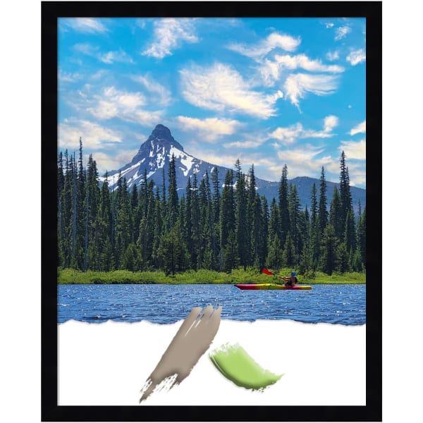 Amanti Art Wood Picture Frame, Opening Size 16in x 20in, 17in x 21in, Svelte Noir Black