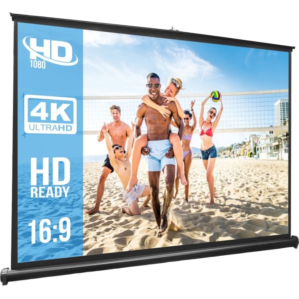 Pyle 50in Manual Projection Screen - 16:9 - Matte White - 30in Height x 40in Width - Floor Mount, Tabletop