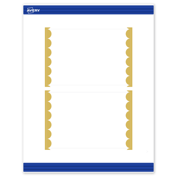 Avery Printable Postcards With Sure Feed Technology, 4in x 6in, Matte White With Preprinted Gold Dots Edge, Pack Of 20