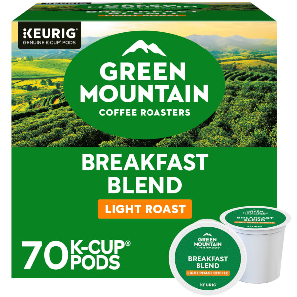 Green Mountain Coffee Roasters Keurig Single-Serve K-Cup Pods, Breakfast Blend, Light Roast, Pack Of 70 Pods