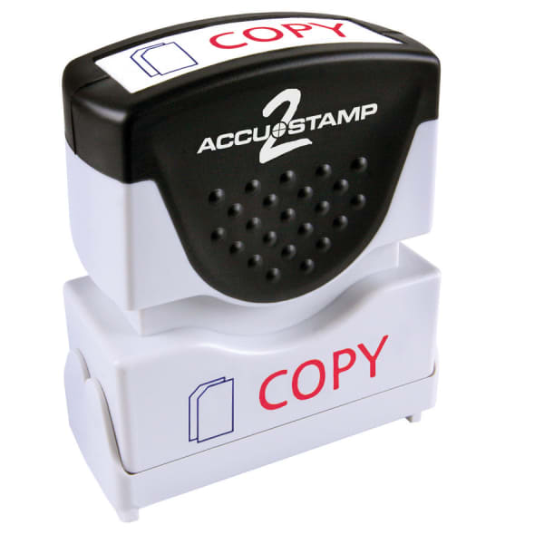 AccuStamp2 Copy Stamp, Shutter Pre-Inked Two-Color Copy Stamp, 1/2in x 1-5/8in Impression, Red/Blue Ink