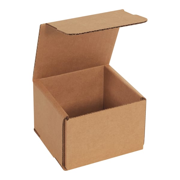 Partners Brand Corrugated Mailers, 3inH x 4inW x 4inD, Kraft, Pack Of 50 Mailers