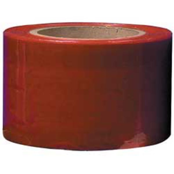 Partners Brand Color Bundling Stretch Film, 80 Gauge, 3in x 1000ft, Red, Case Of 18