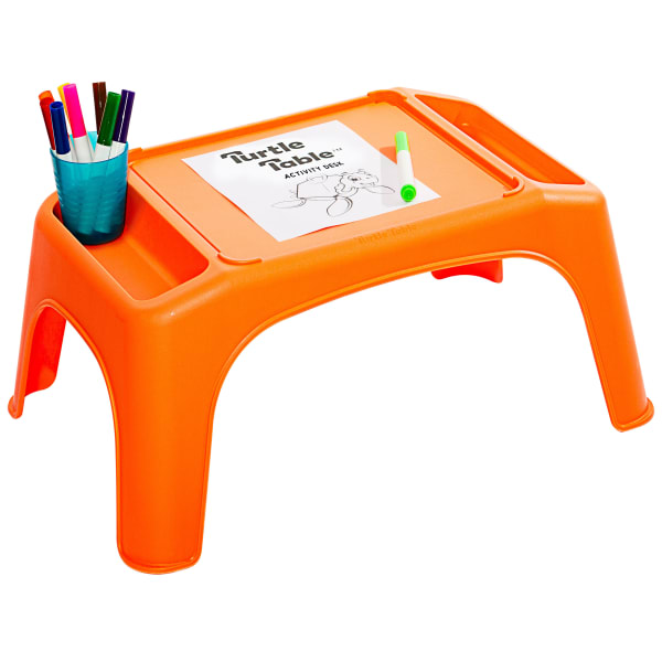 LapGear Turtle Table Kids Activity Lap Desk Tray, Orange