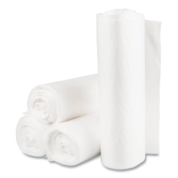 Inteplast Group High-Density Commercial Can Liner Value Pack, 60 gal, 14 mic, 38in x 58in, Clear, Interleaved Roll, 25 Bags/Roll, 8 Rolls/CT
