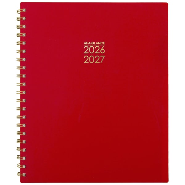 AT-A-GLANCE Harmony Academic 2026-2027 Weekly Monthly Planner, Scarlet, Large, 8 1/2in x 11in