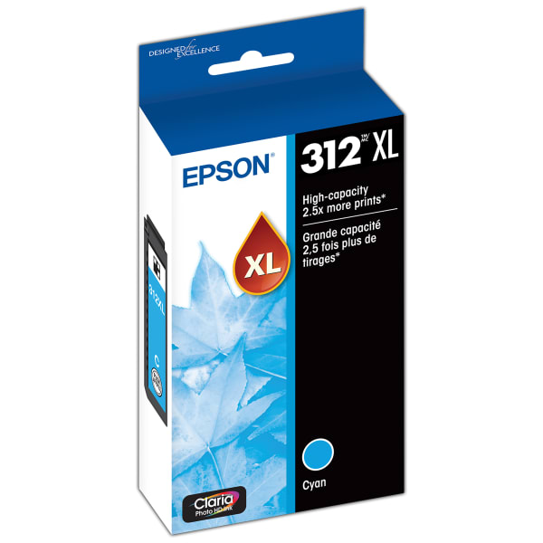 Epson 312XL Claria Photo Cyan High-Yield Ink Cartridge,T312XL220-S