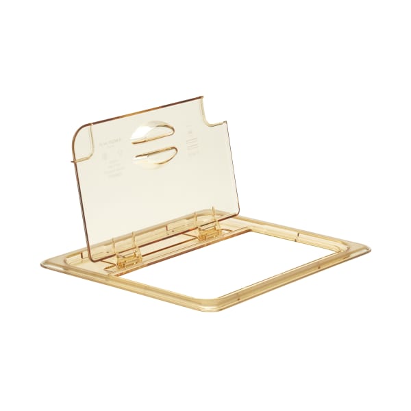 Cambro H-Pan High-Heat GN 1/2 Notched FlipLids, Amber, Set Of 6 Lids