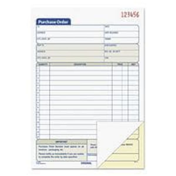 TOPS Purchase Order Book, Carbonless, 2 Parts, 5-1/2in x 7-7/8in