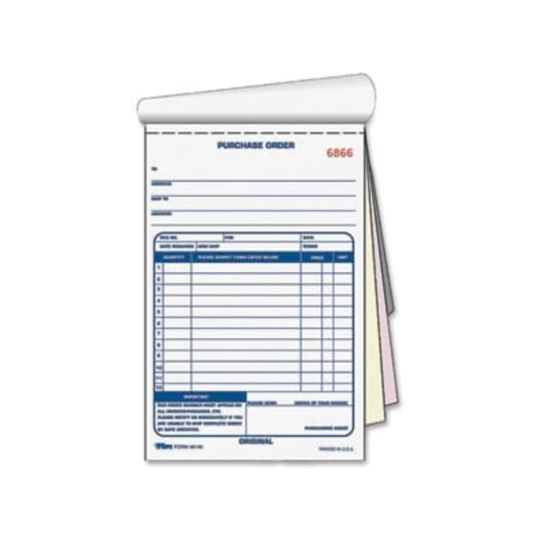 TOPS Purchase Order Book, Carbonless, 3 Parts, 5-1/2inx7-7/8in