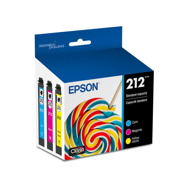 Epson 212 Claria Cyan, Magenta, Yellow Ink Cartridges, Pack Of 3, T212320-S