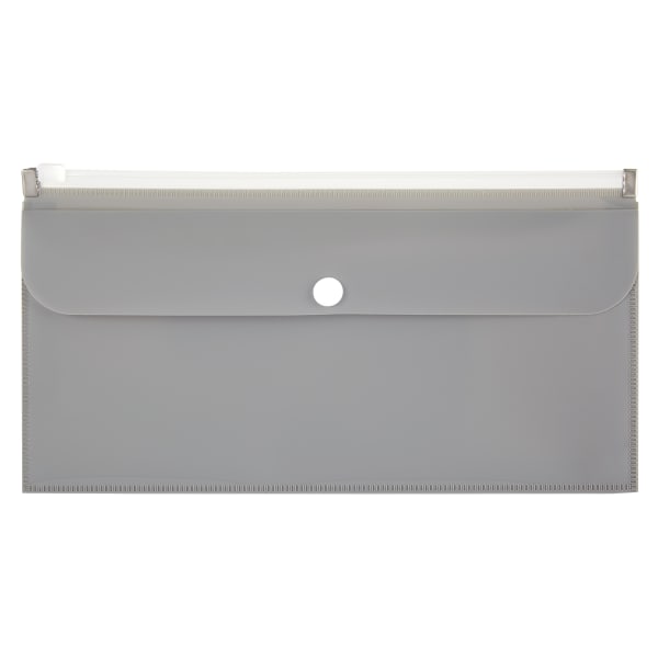 Office Depot Brand 2-Pocket Envelope, 1-1/4in Expansion, Check Size, Gray