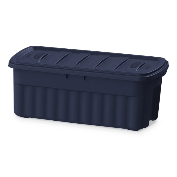 Rubbermaid Roughneck Storage Box, 50 gal, 21.2in x 43in x 17.88in, Dark Indigo Metallic