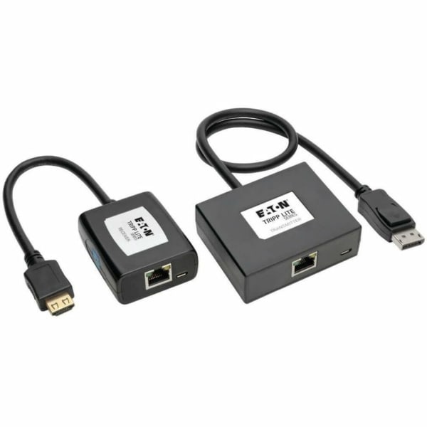 Tripp Lite Display Port to HDMI Over Cat5/6 Video Extender Transmittor & Receiver - 1 Input Device - 1 Output Device - 150 ft Range - 2 x Network (RJ-45) - 2 x USB - 1 x HDMI Out - DisplayPort - Full HD - 1920 x 1080 - Twisted Pair - Category 6a