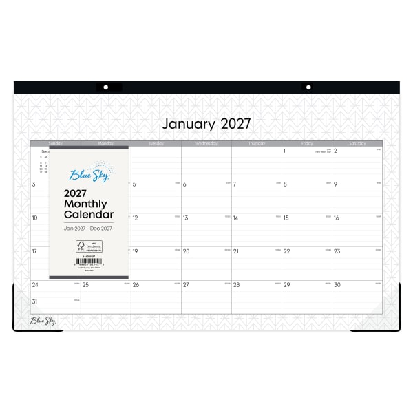 2027 Blue Sky Enterprise Monthly Desk Pad Planning Calendar, 17x11, 0%, Enterprise, Jan-Dec, RY27