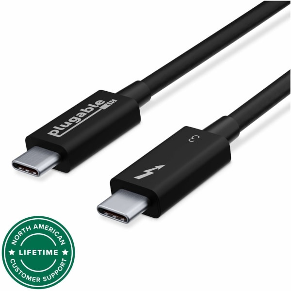 Plugable Thunderbolt 3 Cable 40Gbps Supports 100W (20V, 5A) Charging - 2.6ft / 0.8m USB C Compatible [Thunderbolt 3 Certified], Driverless