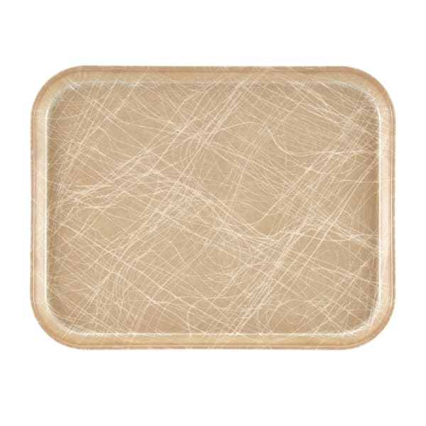Cambro Camtray Rectangular Serving Trays, 14in x 18in, Tan Abstract, Pack Of 12 Trays