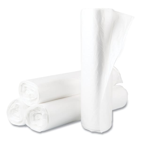 Inteplast Group High-Density Commercial Can Liner Value Pack, 45 gal, 14 mic, 40in x 46in, Natural, Interleaved Roll, 25 Bags/Roll, 10 Rolls/CT