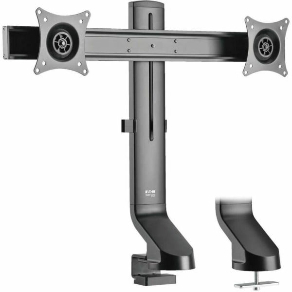 Eaton Tripp Lite Series Dual-Display Monitor Arm with Desk Clamp and Grommet - Height Adjustable, 17in to 27in Monitors - Mounting kit - for 2 LCD displays - steel - black - screen size: 17in-27in - clamp mountable, grommet, desk-mountable