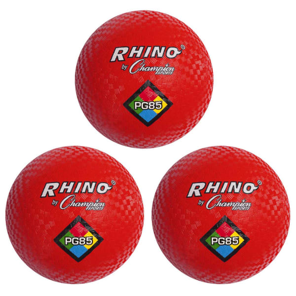 Champion Sports Playground Balls, 8-1/2in, Red, Pack Of 3 Balls