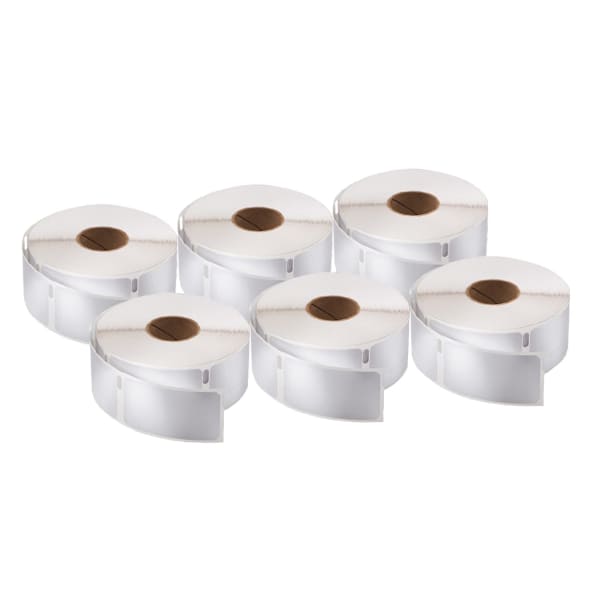 DYMO Return Address Labels For LabelWriter Label Printers, 3/4in x 2in, White, 500 Labels Per Roll, Pack Of 6 Rolls