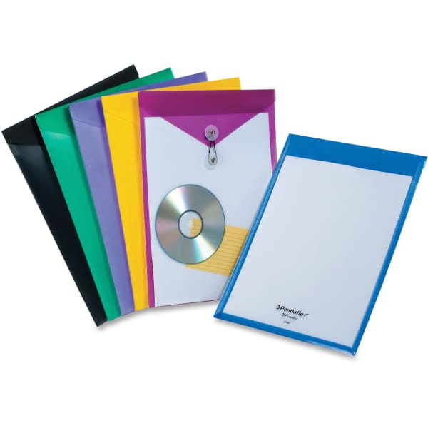 Pendaflex ViewFront Poly Envelope, #2 (8 1/2in x 11in), Assorted Colors (No Color Choice)