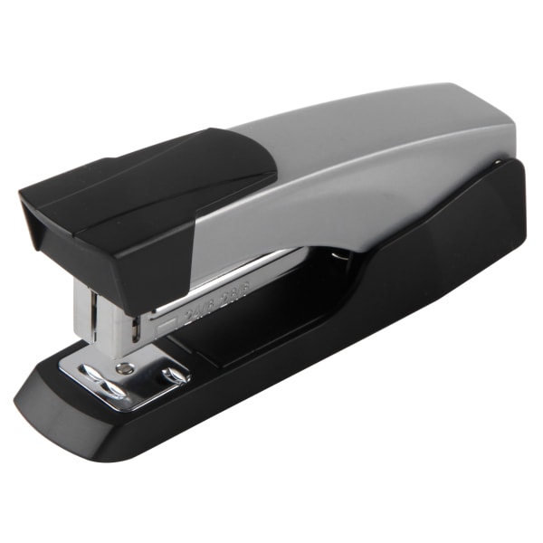 Office Depot Brand Compact Half-Strip Metal Desktop Stapler, 20 Sheets Capacity, Silver
