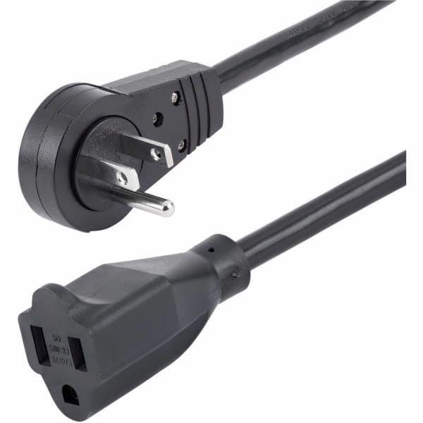 StarTech.com Rotating Flat Plug Extension Cord, 6ft, Black
