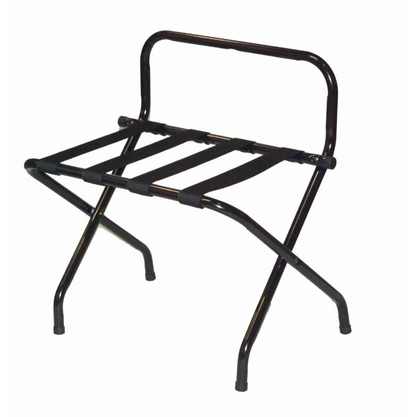 CSL High Back Metal Luggage Racks, 26-1/2inH x 24-1/4inW x 16inD, Black/Black, Pack Of 6 Racks