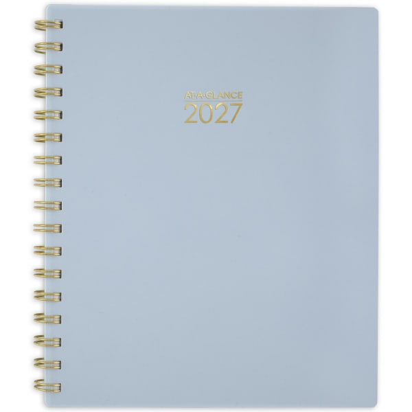 AT-A-GLANCE Harmony 2027 Weekly Monthly Planner, Ice Blue, Medium, 7in x 8 3/4in