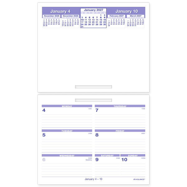 AT-A-GLANCE FLIP-A-WEEK 2027 Weekly Desk Calendar Refill, Small, 5 1/2in x 7in