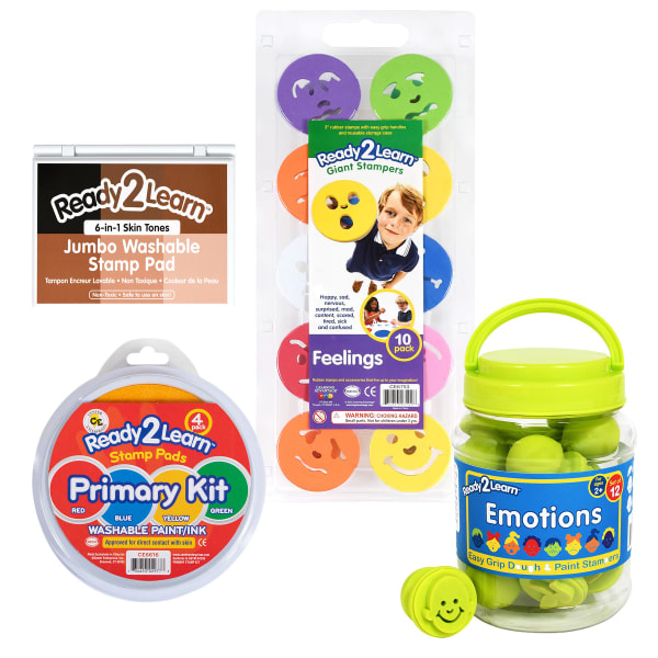 Ready 2 Learn Feeling and Emotions Stampers With Stamp Pads, Set Of 27 Stampers and Pads
