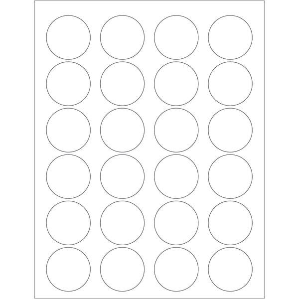 Tape Logic Inkjet/Laser Labels, LL144, Round, 1 5/8in, White, Case Of 2,400