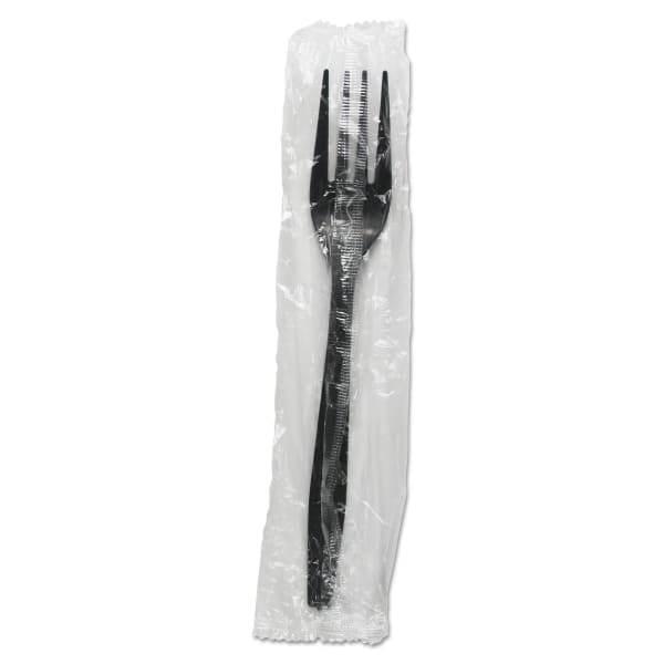 Boardwalk Heavyweight Wrapped Polypropylene Forks, Black, Pack Of 1,000 Forks