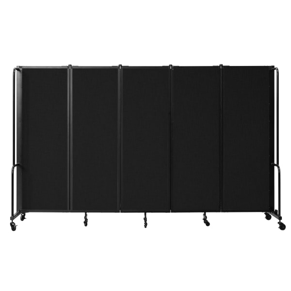 National Public Seating Room Divider, 5-Section, 72inH x 27inW x 118inD, Black