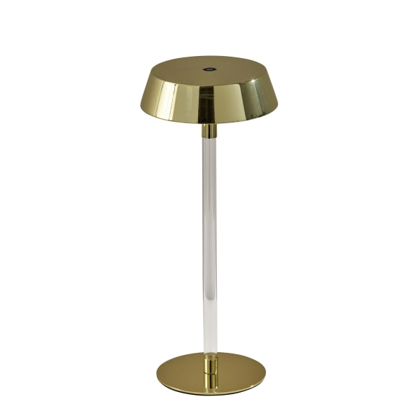Adesso Orla LED Cordless Table Lamp, Shiny Gold/Clear Acrylic