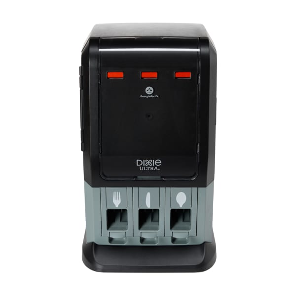 Dixie Ultra SmartStock TriTower Dispenser, 17-9/16inH x 10-1/2inW x 11-7/16inD, Black