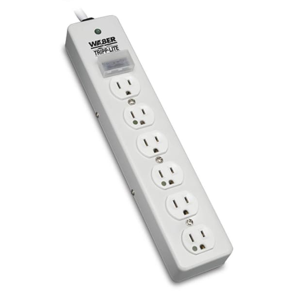 Eaton Tripp Lite Series Surge Protector Power Strip Medical Hospital RT Angle Plug 6 Outlet 6ft Cord - SPS606HGRA