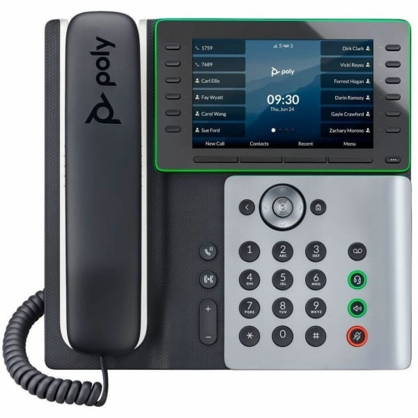HP Poly Edge E550 VoIP Phone With Caller ID/Call Waiting, Black