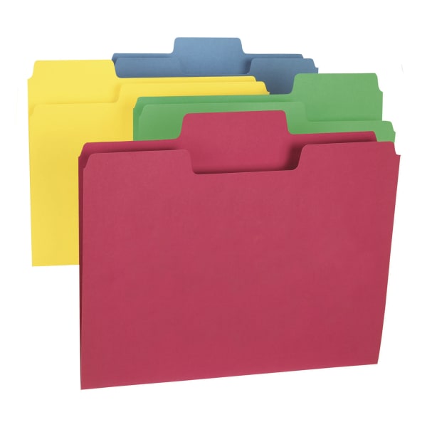 Smead SuperTab File Folders, Letter Size, 1/3 Cut, Assorted Colors, Box Of 100