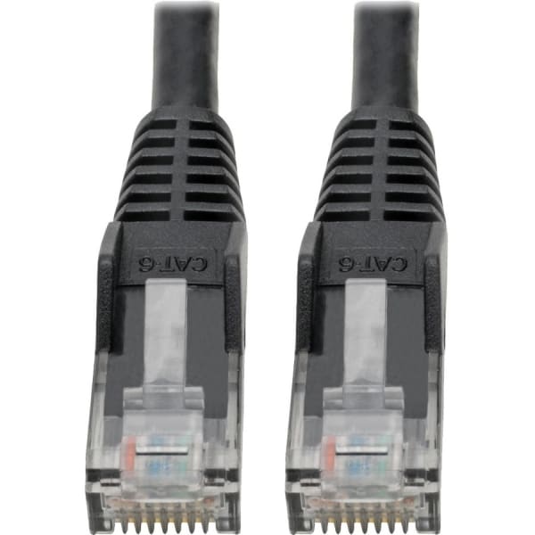 Tripp Lite Cat6 GbE Gigabit Ethernet Snagless Molded Patch Cable UTP Black RJ45 M/M 6in 6in - 128 MB/s - N20106NBK