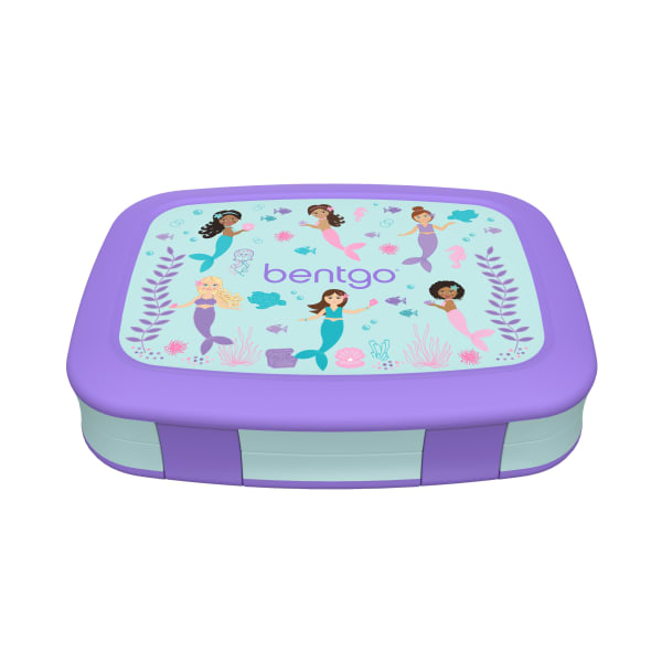 Bentgo Kids Prints 5-Compartment Lunch Box, 2inH x 6-1/2inW x 8-1/2inD, Mermaids In The Sea