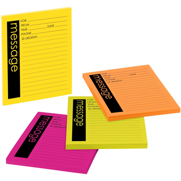 Post-it Super Sticky Notes, 4 Pads, 4 in x 5 in, 2x the Sticking Power, School Supplies and Office Products, Sticky Notes for Vertical Surfaces, Monitors, Walls and Windows, Assorted Colors, Lined