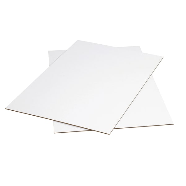Partners Brand Material Kraft Corrugated Sheets, 24in x 36in, White, Pack Of 20