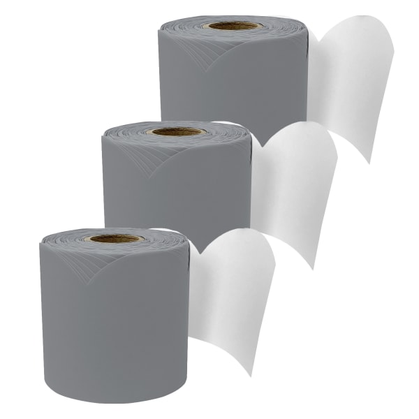 Carson Dellosa Education Rolled Scalloped Bulletin Board Border, Steel Gray, 65 Feet, Pack Of 3