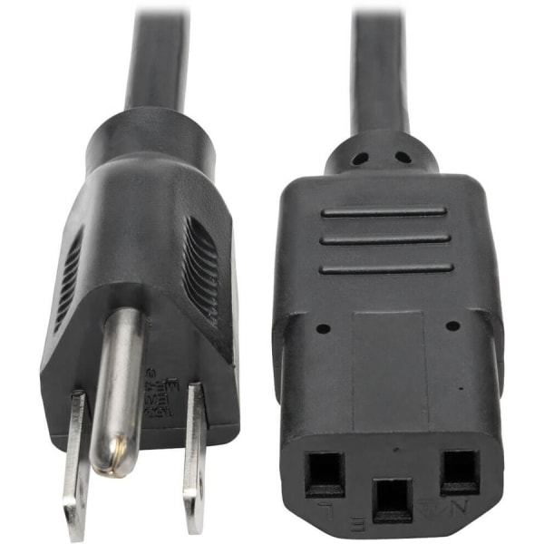 Eaton Tripp Lite Series Desktop Computer AC Power Cable, NEMA 5-15P to C13 - 10A, 125V, 18 AWG, 3 ft. (0.91 m), Black - Power cable - power IEC 60320 C13 to NEMA 5-15 (M) - AC 110 V - 3 ft - black