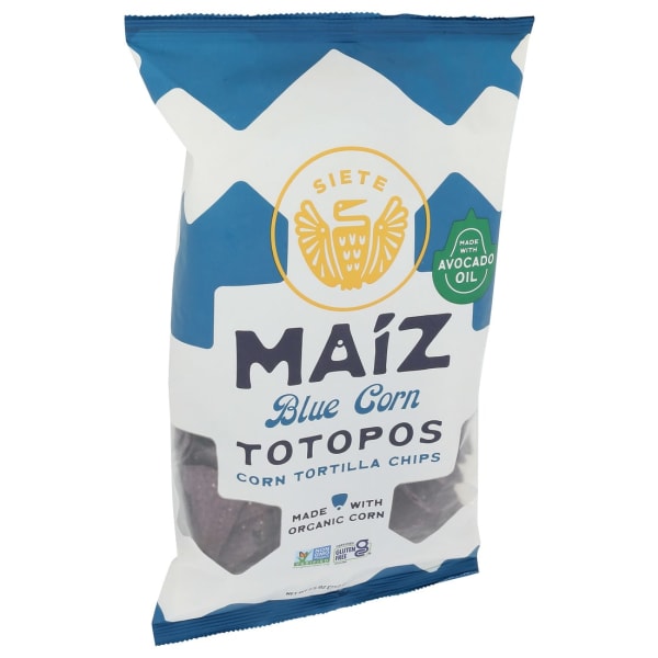 Siete Tortilla Chips, Maiz Blue Corn Totopos, 7.5 Oz, Total Qty 6