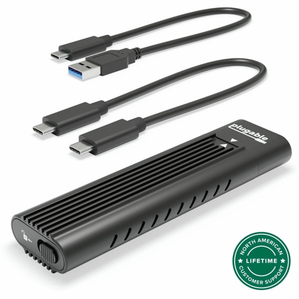 Plugable USB C to M.2 NVMe Tool-free Enclosure USB C and Thunderbolt 3 Compatible up to USB 3.1 Gen 2 Speeds (10Gbps). - USBCNVME