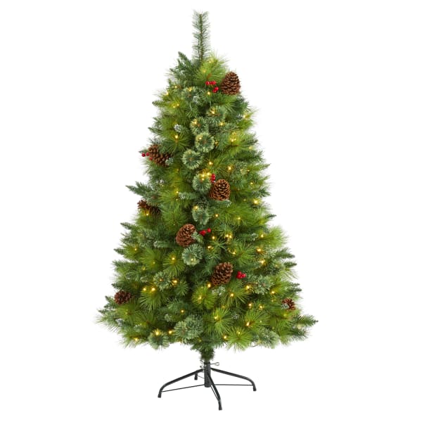 Nearly Natural Montana Mixed Pine Artificial Christmas Tree, 5'